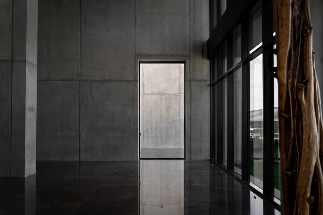 Aluminium pivot door with FritsJurgens Inside