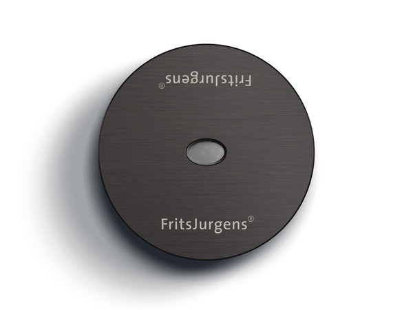 FritsJurgens Bodenplatte rund in Schwarz für die Pivot-Scharniere System M+, System Fx und System One, Draufsicht
