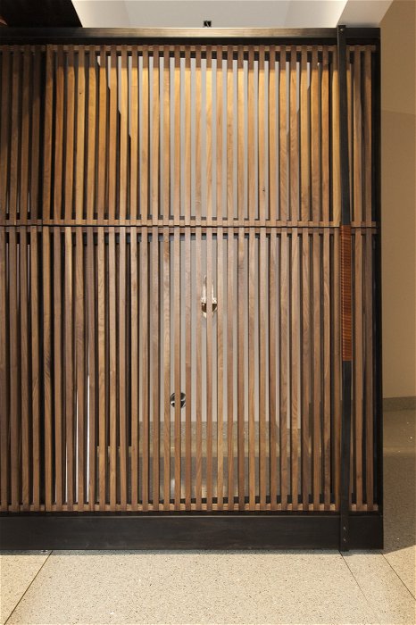 Modern church architecture pivot door with FritsJurgens pivot hinge